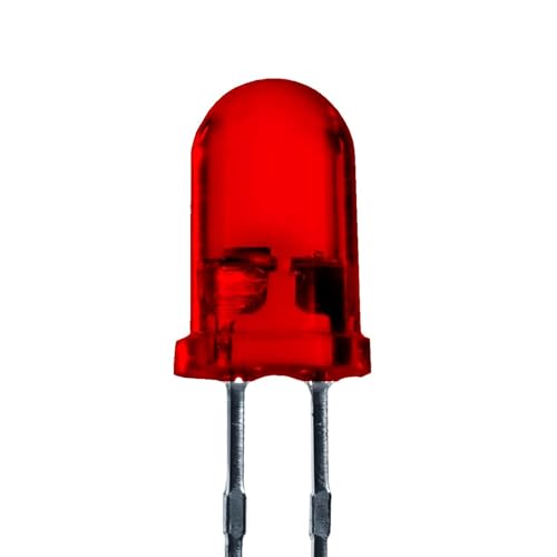 Lumetheus LED 5mm Farbe rot 3000 mcd 100 Stück Leuchtdiode extra hell 2V rote Diode 2 Pin LEDs Gehäuse diffus farbig von Lumetheus