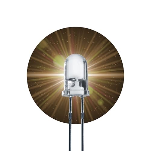 Lumetheus LED 5mm Farbe warm weiß 10000 mcd 20 Stück Leuchtdioden ca. 3V weiße Diode 2 Pin LEDs Gehäuse klar von Lumetheus