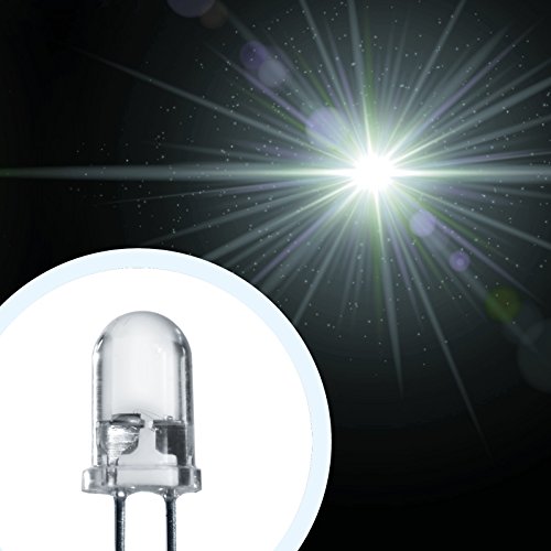 Lumetheus LED 5mm Farbe weiß 25000 mcd 100 Stück Leuchtdiode extra hell 3V weiße Diode 2 Pin LEDs von Lumetheus