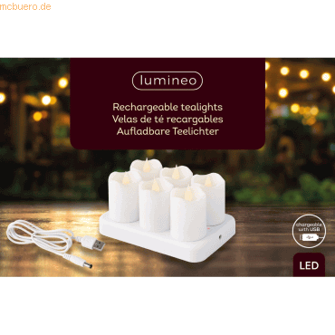 Lumineo LED-Kerze aus Kunststoff 6cm weiß VE=6 Stück Lumineo LED-Kerze aus Kunststoff 6cm weiß VE=6 Stück von Lumineo