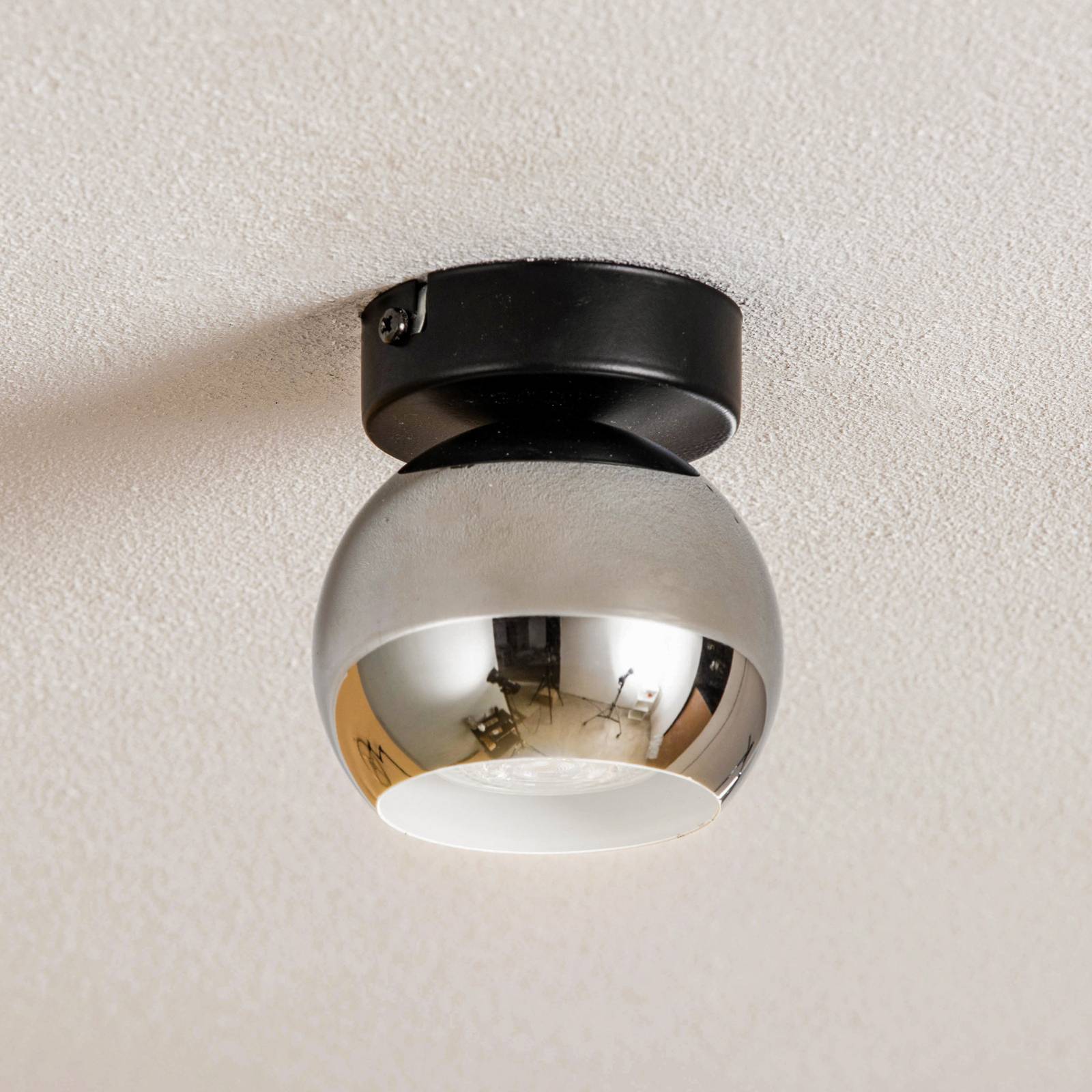 Deckenlampe Lexa, einflammig, schwarz/chrom Deckenlampe Lexa, einflammig, schwarz/chrom von Luminex