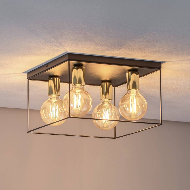Deckenleuchte Anna mit Metallrahmen, 4-fl. Quadrat von Luminex