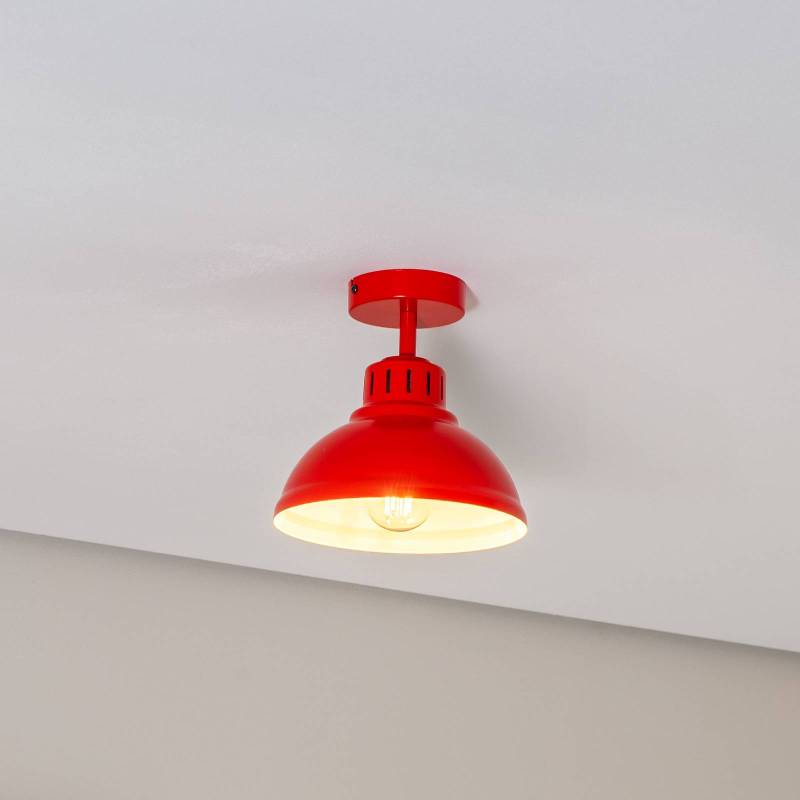 Deckenleuchte Sven, 1-flammig, rot, Stahl, E27 von Luminex