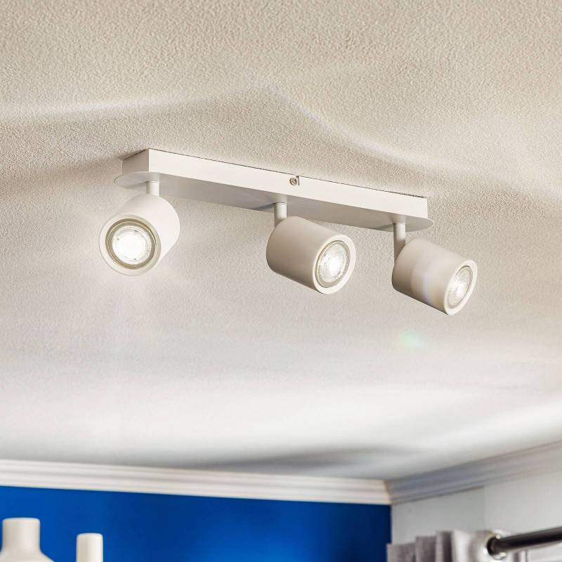 Deckenspot Modo aus Edelstahl, weiß, dreiflammig von Luminex