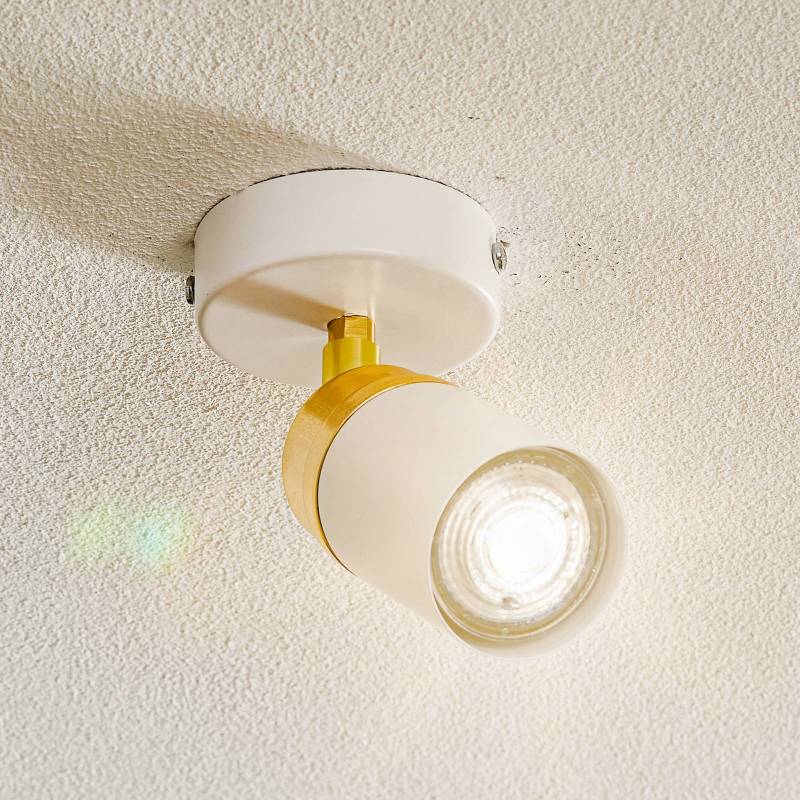 Deckenspot Rondo weiß/gold, einflammig von Luminex