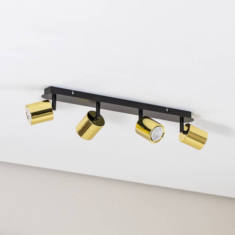Deckenstrahler Demia, schwarz/messingfarben, 66 cm, GU10 von Luminex