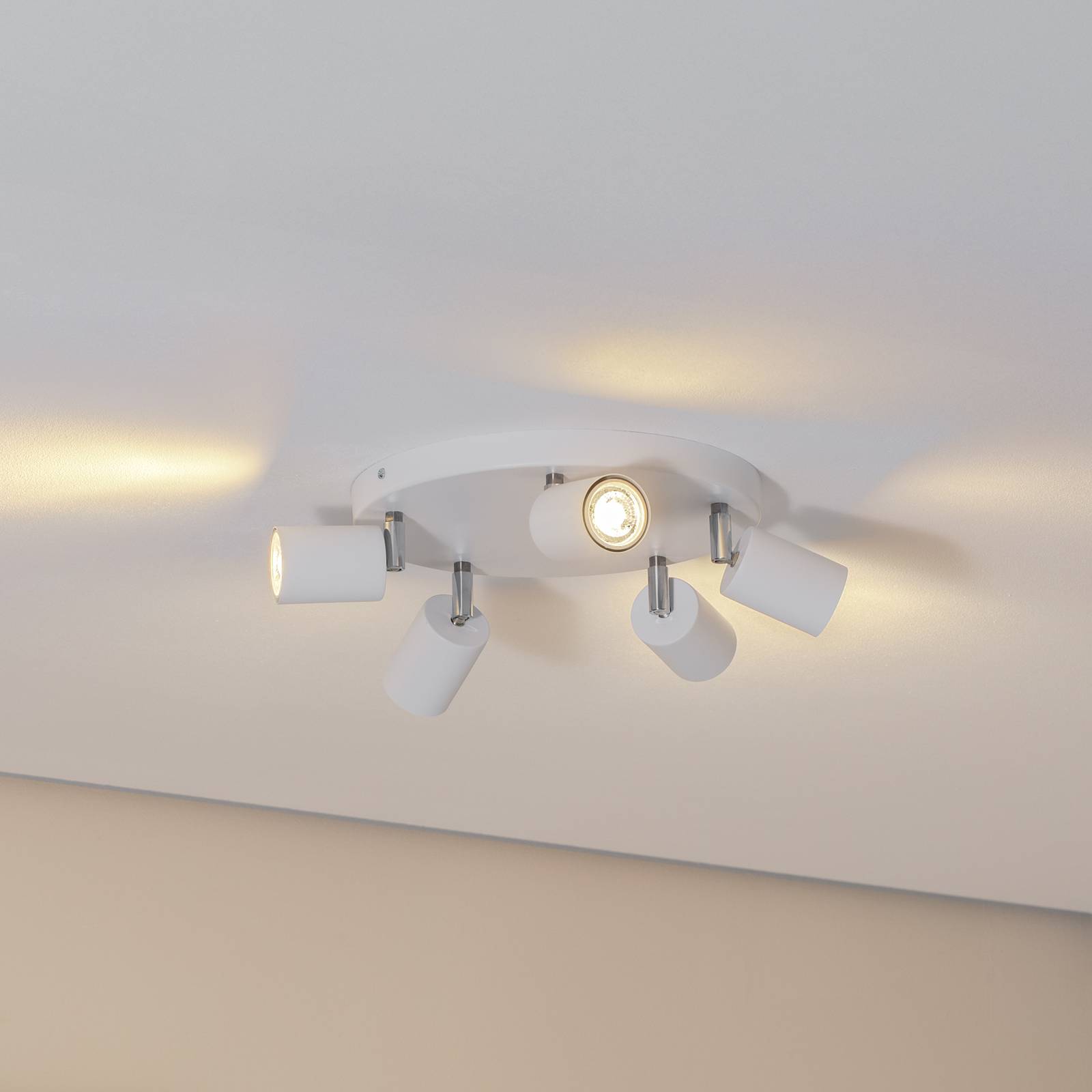 Deckenstrahler Fun, weiß, Ø 30 cm, verstellbar, GU10 Deckenstrahler Fun, weiß, Ø 30 cm, verstellbar, GU10 von Luminex