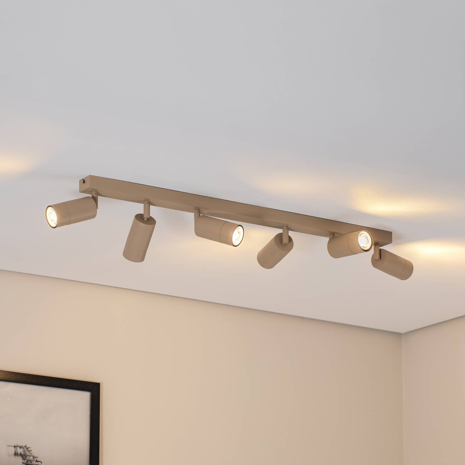 Deckenstrahler Link, beige, Länge 90 cm, 6-flg. Deckenstrahler Link, beige, Länge 90 cm, 6-flg. von Luminex