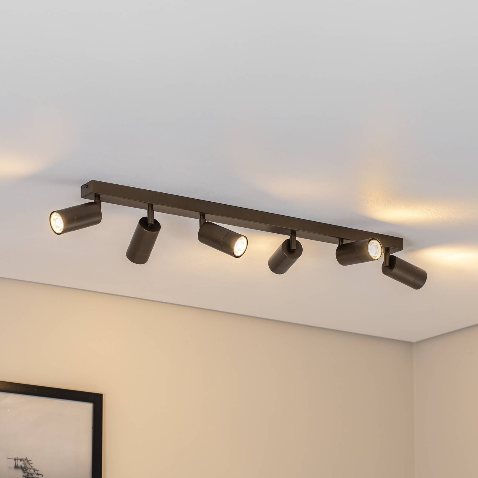 Deckenstrahler Link, titan-goldfarben, Länge 90 cm, 6-flg. Deckenstrahler Link, titan-goldfarben, Länge 90 cm, 6-flg. von Luminex