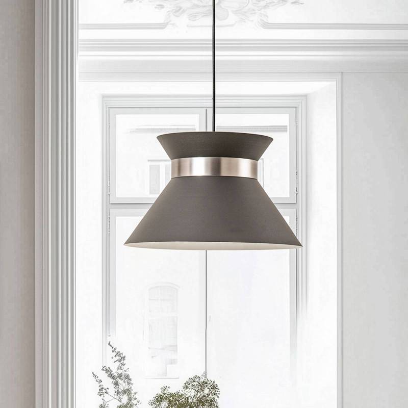 Hängelampe Avery mit Metallschirm anthrazit/nickel von Luminex