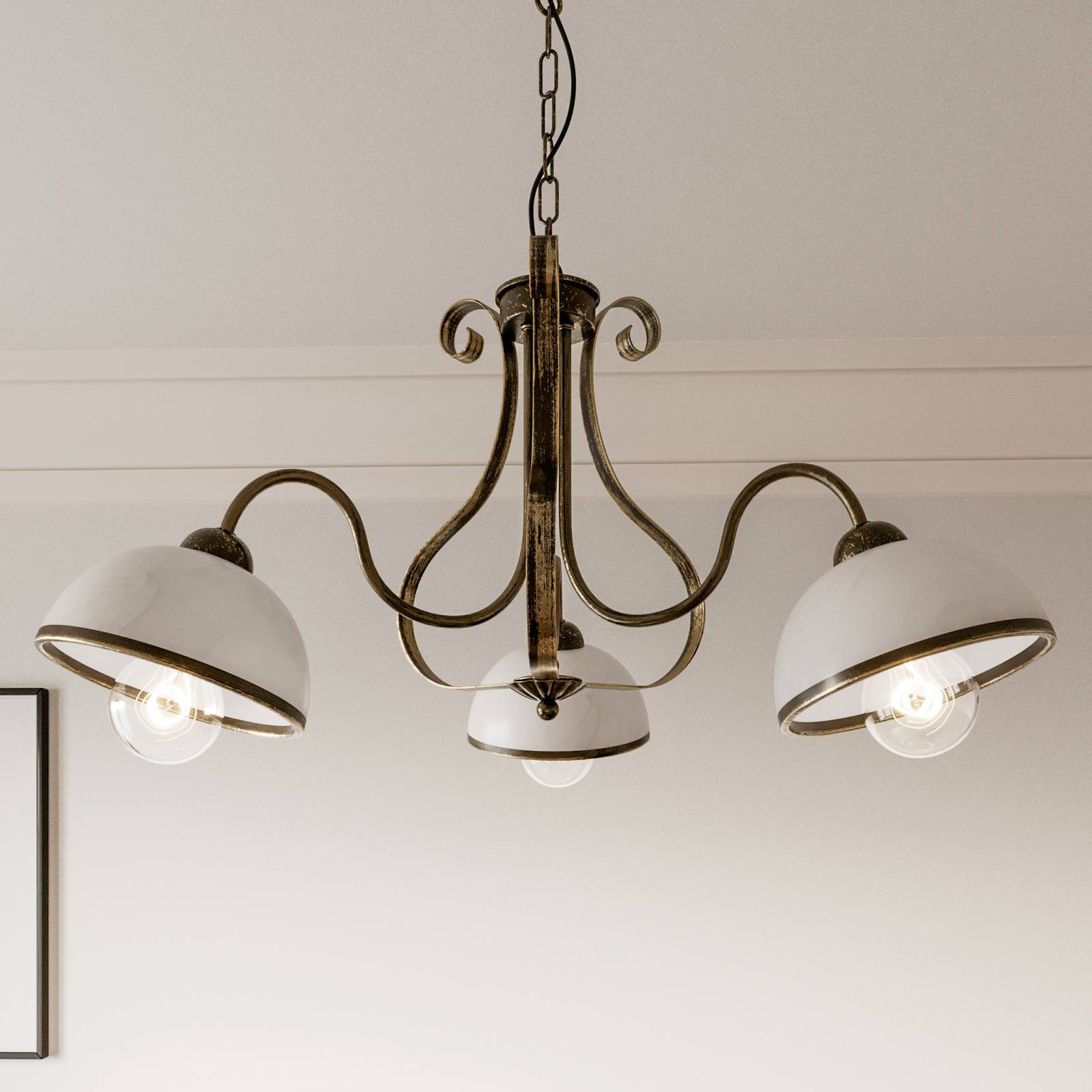 Hängeleuchte Antica im Landhausstil, dreiflammig Hängeleuchte Antica im Landhausstil, dreiflammig von Luminex