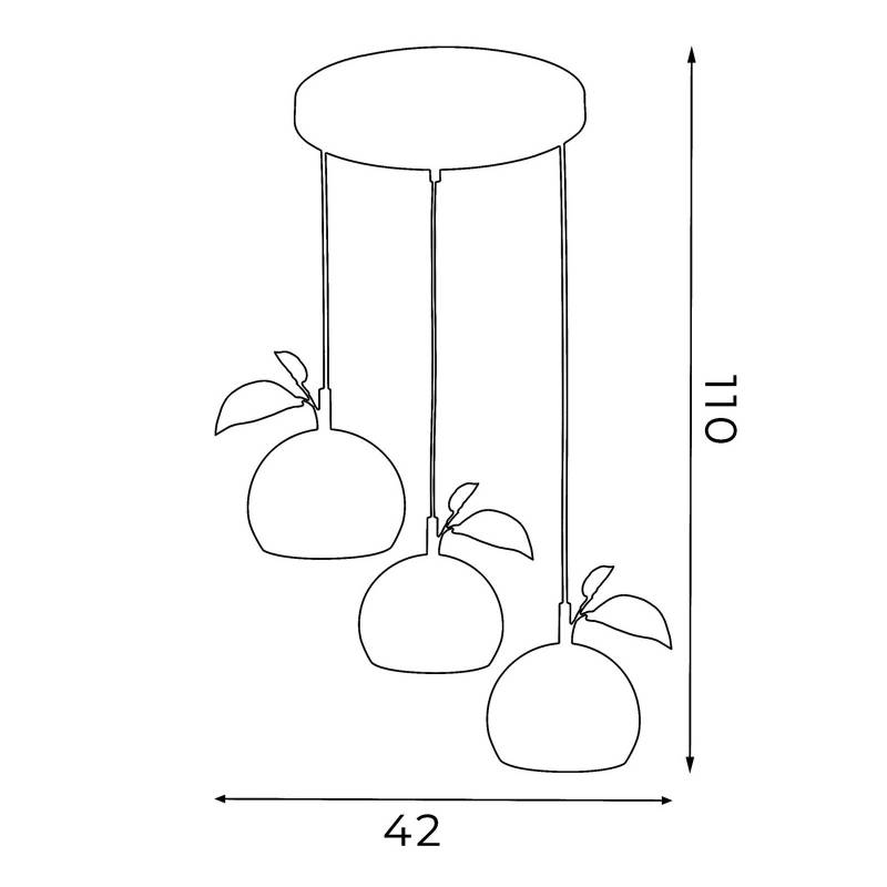 Hängelampe Apple mix, bunt, Metall, Ø 42 cm, 3-flammig, E27 von Luminex