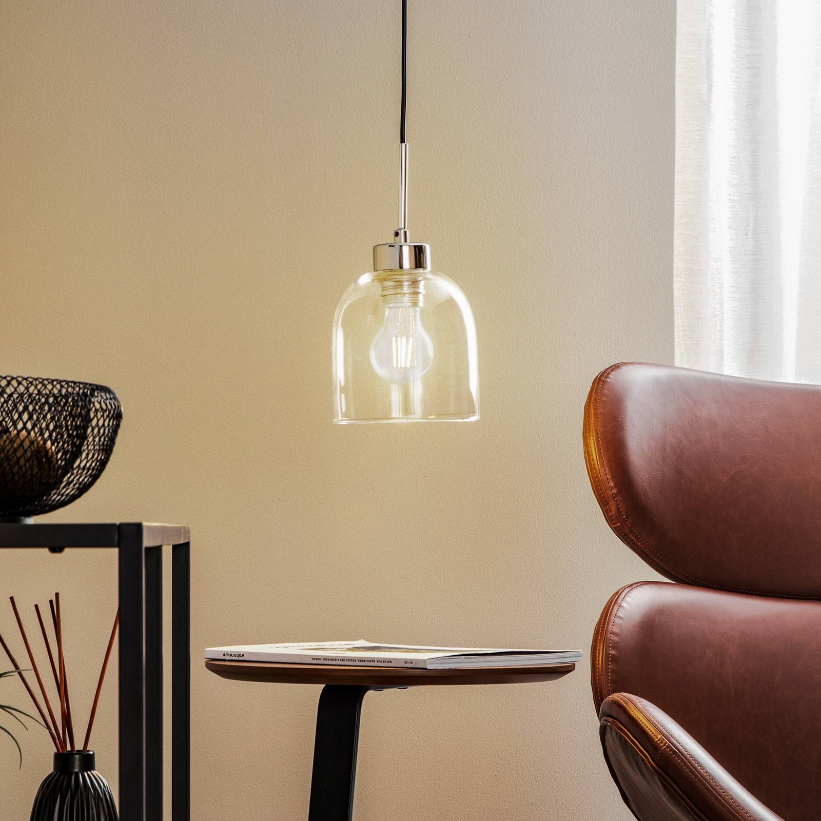 Hängeleuchte Fill, klar/chrom, 1-flammig Hängeleuchte Fill, klar/chrom, 1-flammig von Luminex