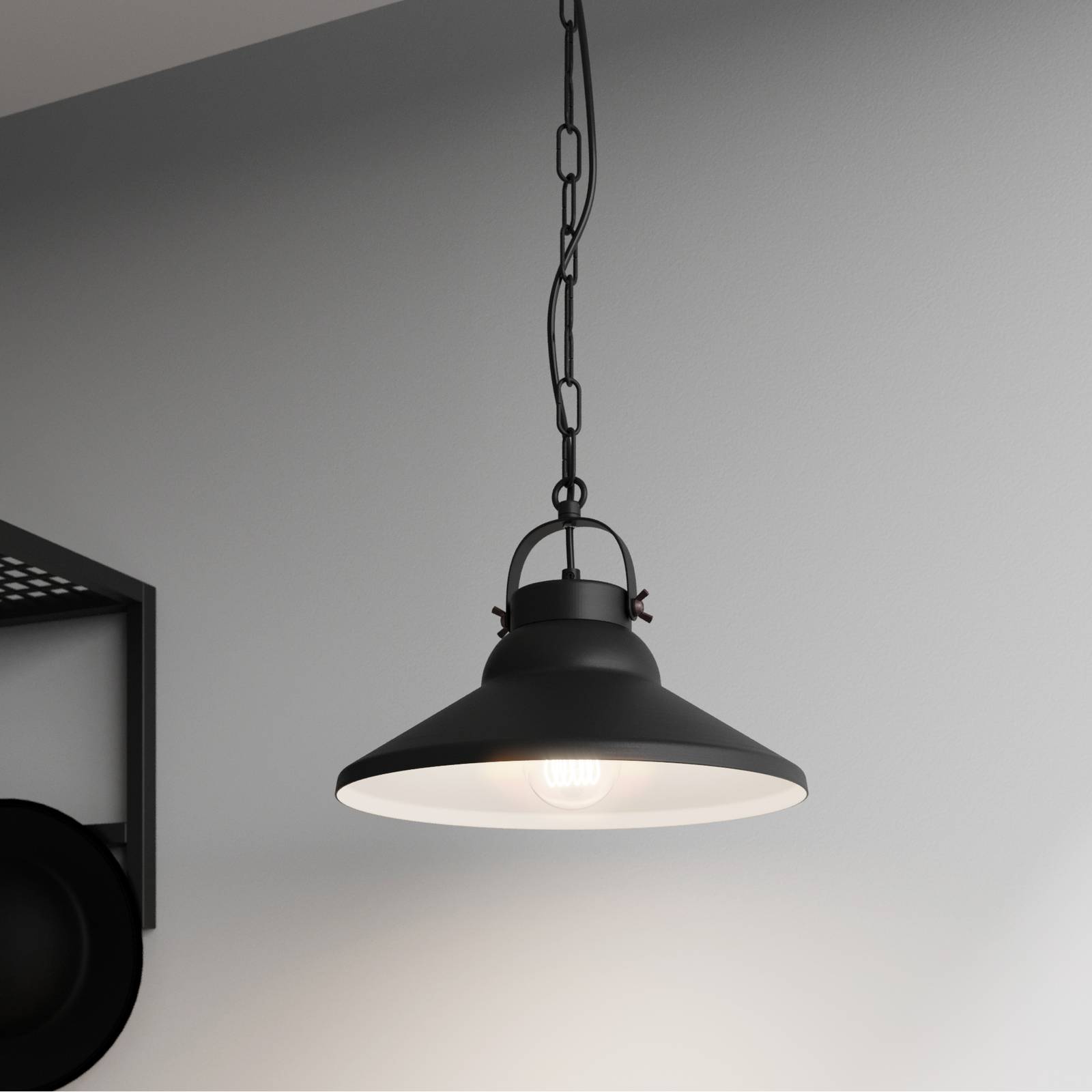 Hängeleuchte Iron, schwarz/weiß Hängeleuchte Iron, schwarz/weiß von Luminex