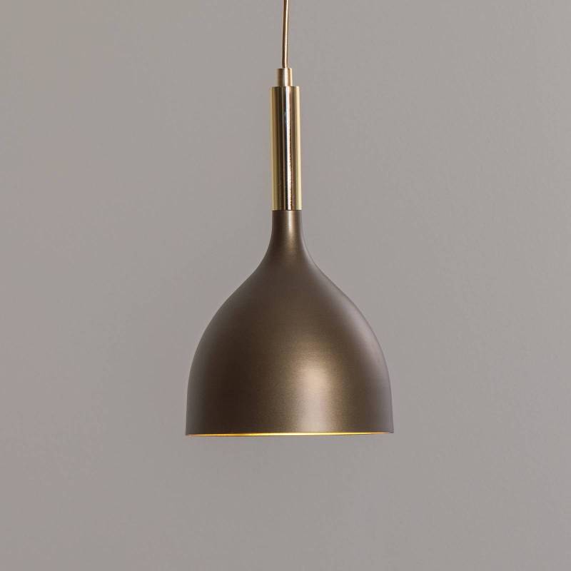 Hängeleuchte Noak, einflammig, titan-gold/gold, Stahl von Luminex