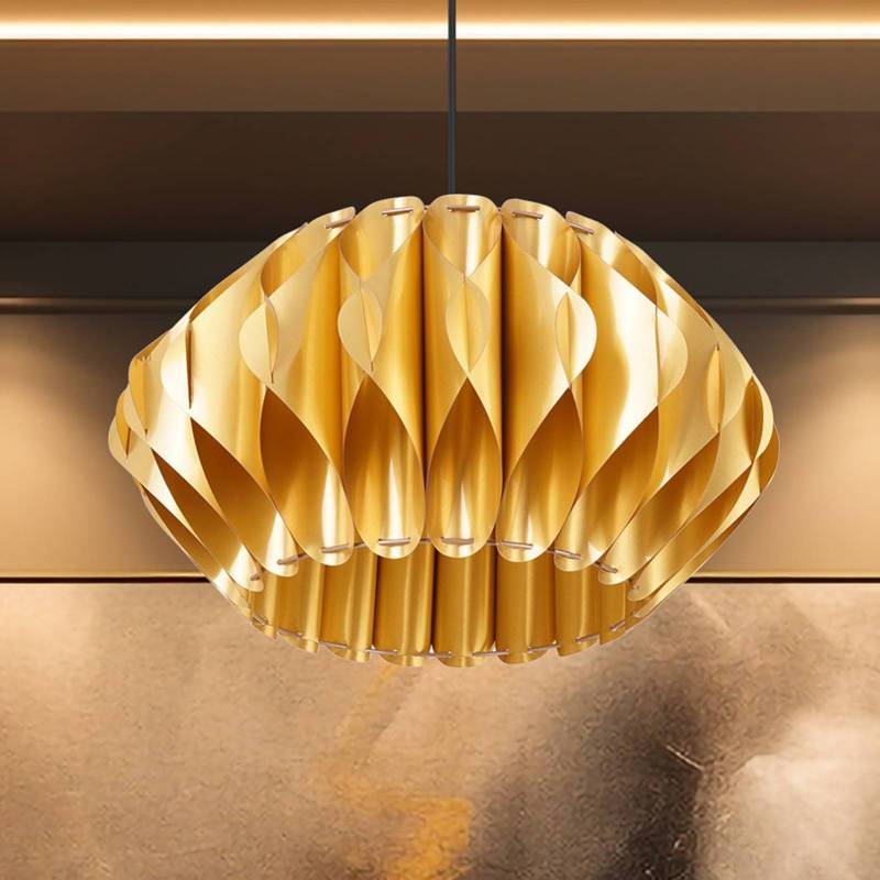 Hängeleuchte Serenity mit Kunststoffschirm, gold von Luminex