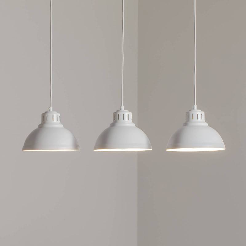 Hängeleuchte Sven, dreiflammig, weiß, Stahl, E27 von Luminex