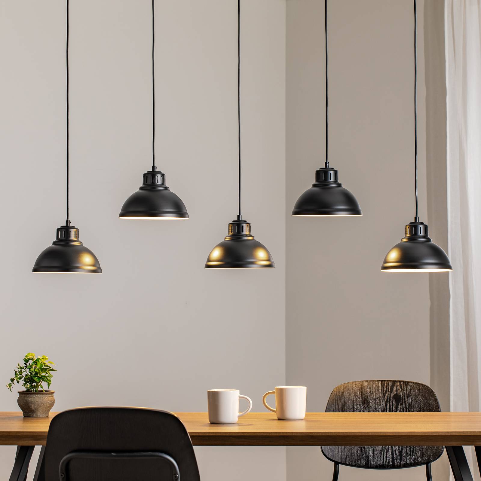 Hängeleuchte Sven, fünfflammig, schwarz, Stahl, E27 Hängeleuchte Sven, fünfflammig, schwarz, Stahl, E27 von Luminex