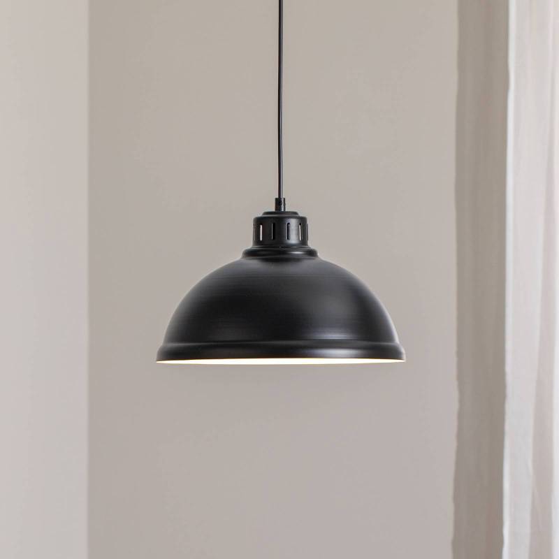 Hängeleuchte Sven big, 1-flammig, schwarz, Stahl, E27 von Luminex