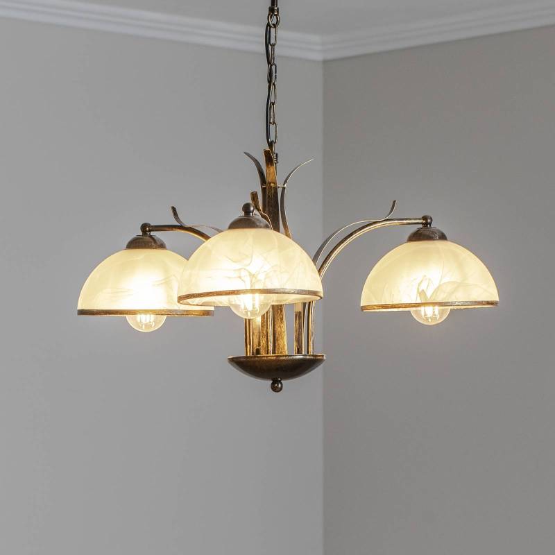 Kronleuchter Korfu, 3-flg., goldfarben antik, Ø 68 cm von Luminex