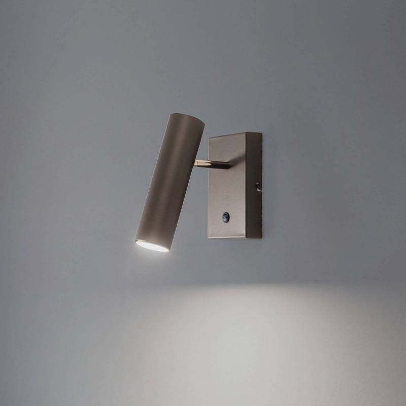 Wandleuchte Axion, 1-flammig, titanfarben, Stahl von Luminex