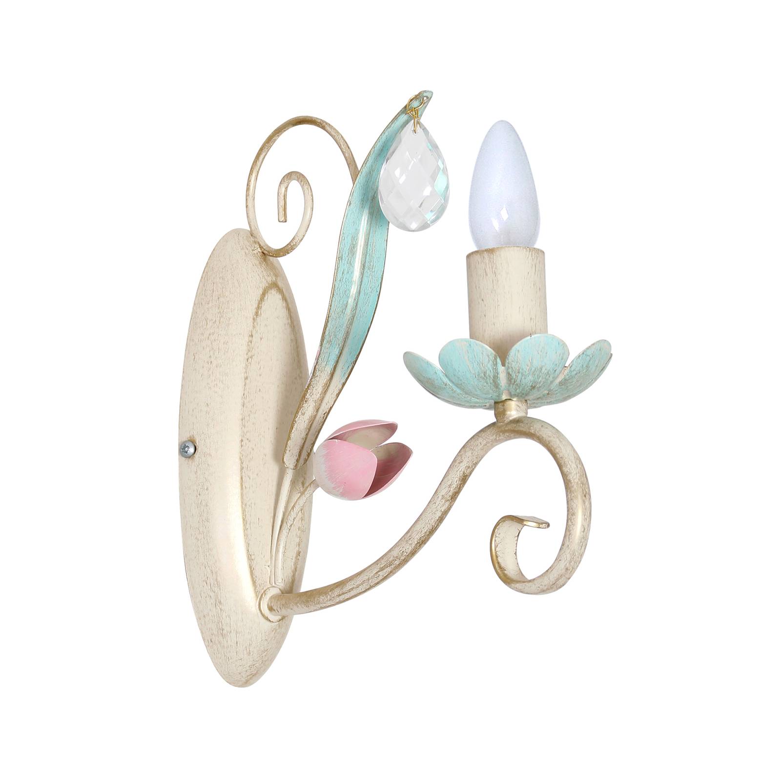 Wandleuchte Florina mit floralem Dekor, einflammig Wandleuchte Florina mit floralem Dekor, einflammig von Luminex