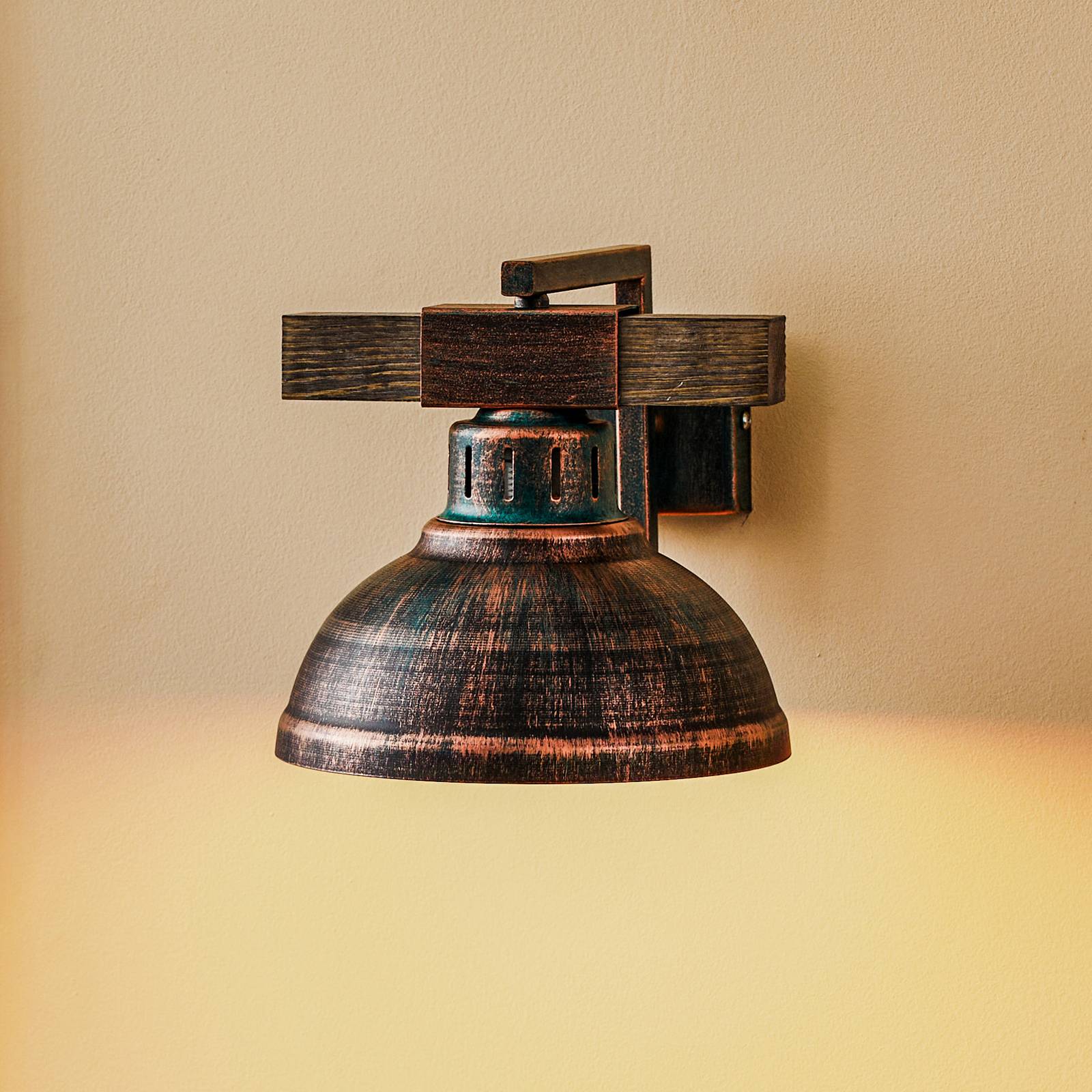 Wandleuchte Hakon, rostbraun/holz natur Wandleuchte Hakon, rostbraun/holz natur von Luminex