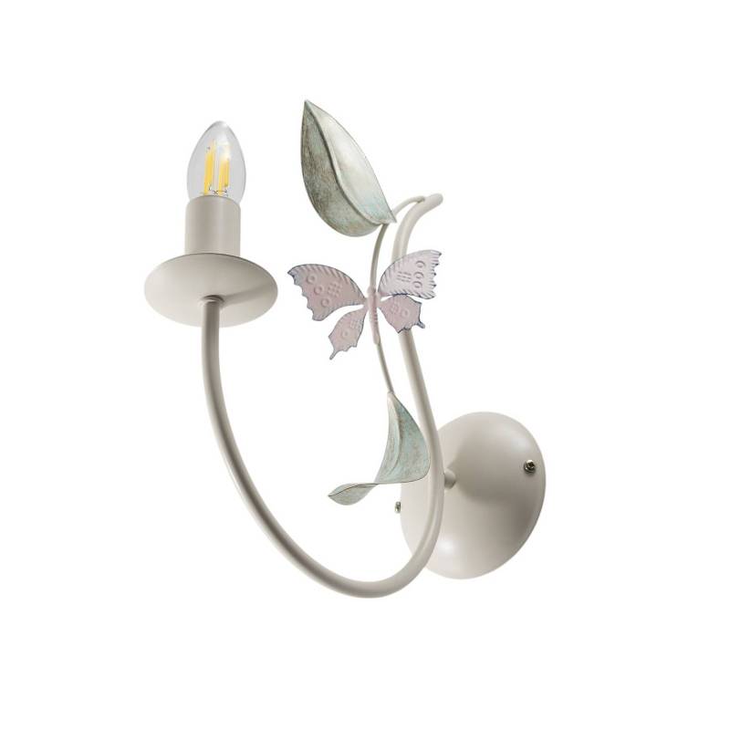 Wandleuchte Summer, weiß/grün/rosa, Breite 11 cm, Stahl von Luminex