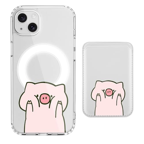 LuminousGuard Schutzhülle für iPhone 14 Pro, kompatibel mit MagSafe, niedliches Kawaii-Schwein, magnetisch, transparent, mit Leder-Magnetbrieftasche für Damen und Mädchen LuminousGuard Schutzhülle für iPhone 14 Pro, kompatibel mit MagSafe, niedliches Kawaii-Schwein, magnetisch, transparent, mit Leder-Magnetbrieftasche für Damen und Mädchen von LuminousGuard