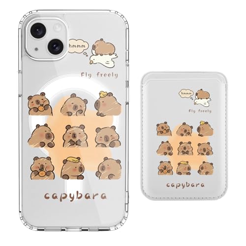 LuminousGuard Schutzhülle für iPhone 16, kompatibel mit MagSafe, niedliches Kawaii-Capybara-Design, magnetisch, transparent, mit Leder-Magnetbrieftasche für Damen und Mädchen LuminousGuard Schutzhülle für iPhone 16, kompatibel mit MagSafe, niedliches Kawaii-Capybara-Design, magnetisch, transparent, mit Leder-Magnetbrieftasche für Damen und Mädchen von LuminousGuard