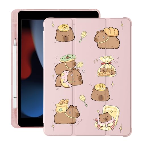 Niedliche Kawaii Capybara Schutzhülle für iPad 7. / 8. / 9. Generation mit Stifthalter, automatischer Schlaf-/Wachmodus, rosa Leder, weiche TPU-Rückseite, für iPad 10,2 Zoll 2019/2020/2021 Niedliche Kawaii Capybara Schutzhülle für iPad 7. / 8. / 9. Generation mit Stifthalter, automatischer Schlaf-/Wachmodus, rosa Leder, weiche TPU-Rückseite, für iPad 10,2 Zoll 2019/2020/2021 von LuminousGuard