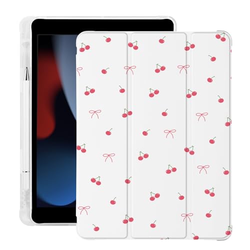 Niedliche Kawaii-Kirschschleife für iPad Pro 11 Zoll Hülle M4 2024 (5th Generation) mit Stifthalter, Auto Sleep/Wake, Leder Soft TPU Back Cover von LuminousGuard