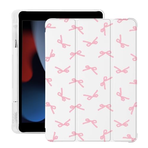 Niedliche Kawaii Rosa Schleife für iPad Air 11 Zoll Hülle M2 2024 (6th Generation) mit Stifthalter, Auto Sleep/Wake, Leder Soft TPU Back Cover von LuminousGuard