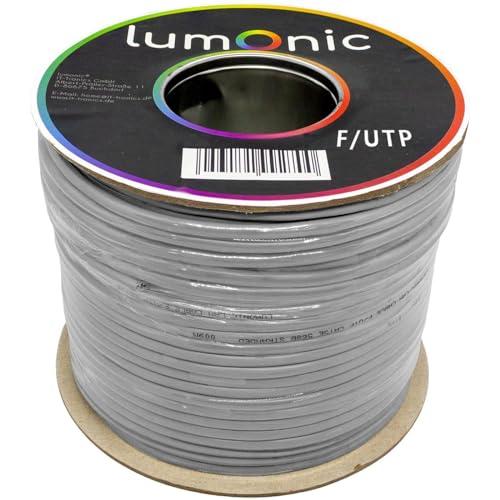 Lumonic 100m Netzwerkkabel CAT 6 F/UTP I Cat6-Kabel, Gigabit Lan Kabel, Ethernet Kabel I Flexibles Patchkabel geschirmt, für den Innenbereich bis 250 von Lumonic