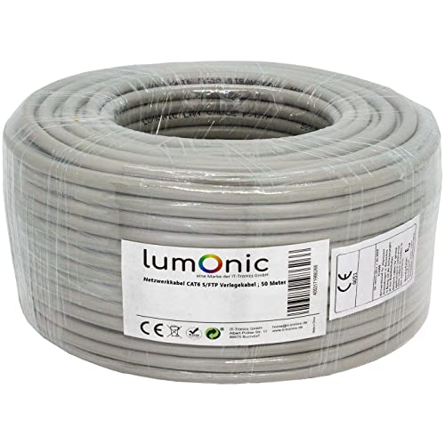 Lumonic 50m Netzwerkkabel CAT 6 S/FTP PIMF I Cat6-Kabel, Gigabit Lan Kabel, Ethernet Kabel I Flexibles Verglegekabel geschirmt, für den Innenbereich b von Lumonic
