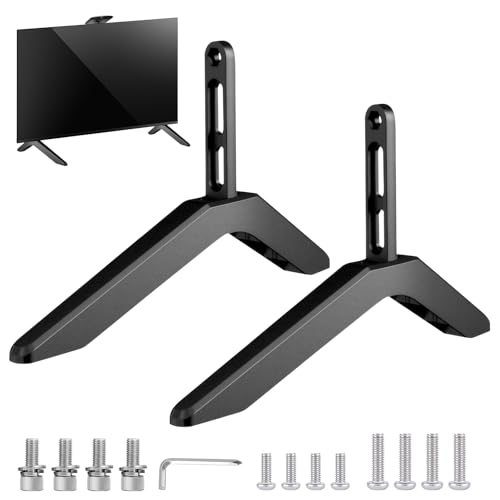 Lunaanda Universal TV Standfüße, TV Sockelfüße Ersatzhalterung TV Ständer mit Antirutsch-Pads & Schrauben für 32 bis 65 Zoll LCD LED Plasma Fernseher, Schwarze TVs Ständerbeine von Lunaanda