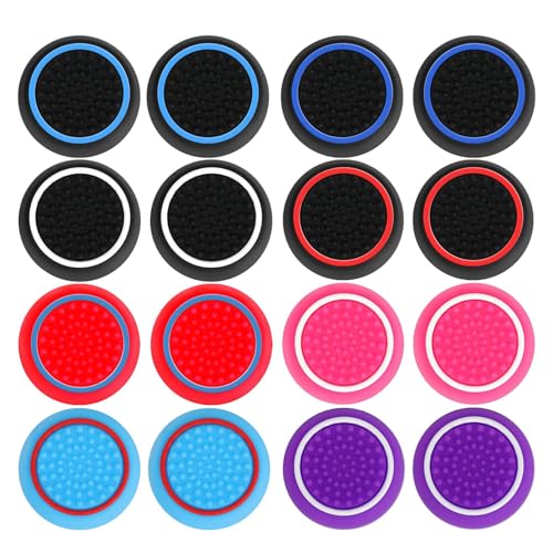 LunarCharm 16 Stück Joystick Kappen Kompatibel mit PS4/PS5, Controller Sticks Grips, Controller-Zubehör, Silikon Thumbsticks Grips Caps Kompatibel mit Xbox One Series (Style A) von LunarCharm