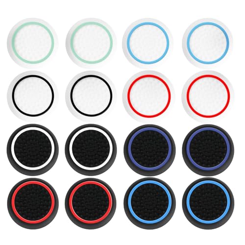 LunarCharm 16 Stück Joystick Kappen Kompatibel mit PS4/PS5, Controller Sticks Grips, Controller-Zubehör, Silikon Thumbsticks Grips Caps Kompatibel mit Xbox One Series (Style B) von LunarCharm