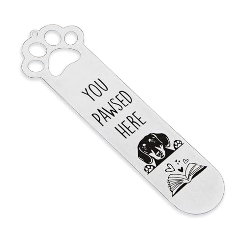 LunarCharm Dackel-Lesezeichen für Dackel-Hundeliebhaber, Buchliebhaber, Dackel-Geschenk, Lesezeichen, Hundeliebhaber, Buchclub-Geschenke für Leser, Hundebesitzer von LunarCharm