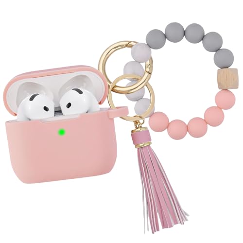 LunarCharm Hülle Kompatibel mit AirPods 4 – weiche Silikonhülle mit Armband-Lanyard und Schlüsselanhänger, stoßfest und Kratzfest, süßes Design, Rosa LunarCharm Hülle Kompatibel mit AirPods 4 – weiche Silikonhülle mit Armband-Lanyard und Schlüsselanhänger, stoßfest und Kratzfest, süßes Design, Rosa von LunarCharm