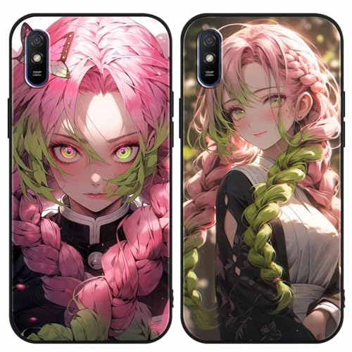 2 Stück Handyhülle für Xiaomi Redmi 9A(4G)/9I/9AT Hülle 6.53 Zoll, Anime Kanroji Mitsuri Mode Muster Design Manga Case Cartoons Schutzhülle TPU Silikon Ultra Dünn Charmant für Jungen von LunarDrift