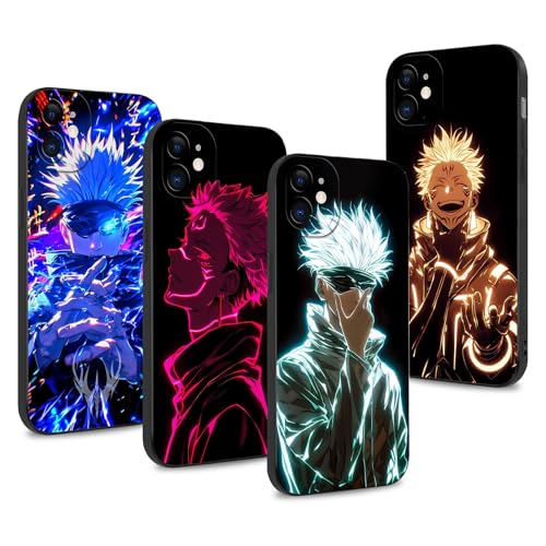 4 Stück Handyhülle für Samsung Galaxy A16 5G Hülle 6.7'', Anime Motiv Gojo Satoru Itadori Yuji Manga Muster Schutzhülle Jungs Case Schutz der Linse Design Silikon TPU Cover Stoßfest von LunarDrift
