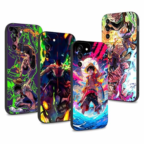 4 Stück Handyhülle für Samsung Galaxy S21(5G) Hülle 6.2'' Anime Zoro Gear 5 Sun God Nika Cartoon-Figuren Manga Muster Design Case Kameraschutz Schutzhülle TPU Silikon Weich Ultra Dünn von LunarDrift