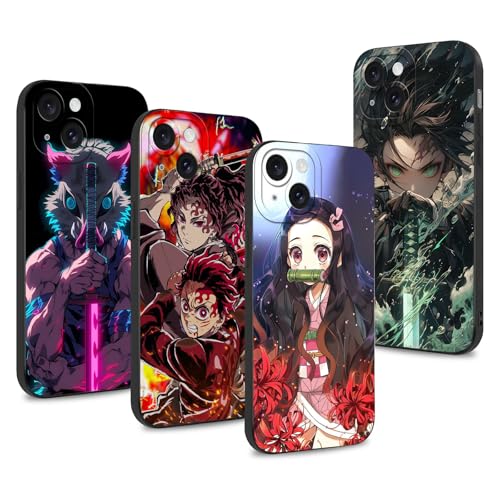 LunarDrift 4 Stück Handyhülle für Xiaomi Redmi Note 13 Pro 5G/Poco X6 5G Hülle 6.67'', Anime Kamado Tanjirou Nezuko Inosuke Muster Schutzhülle Jungs Case Schutz der Linse TPU Stoßfest, Schwarz5 LunarDrift 4 Stück Handyhülle für Xiaomi Redmi Note 13 Pro 5G/Poco X6 5G Hülle 6.67'', Anime Kamado Tanjirou Nezuko Inosuke Muster Schutzhülle Jungs Case Schutz der Linse TPU Stoßfest, Schwarz5 von LunarDrift