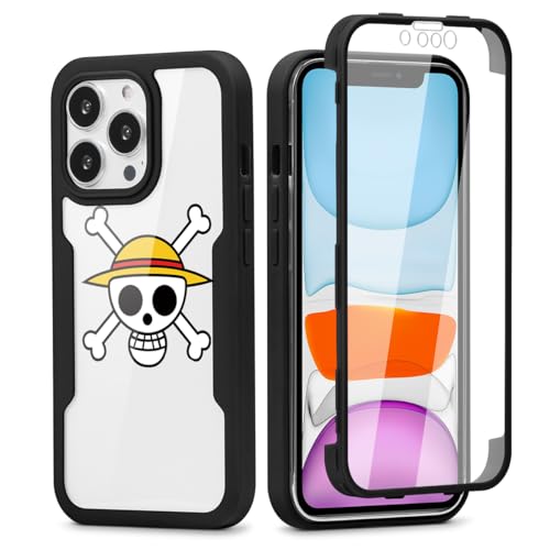 Handyhülle für Xiaomi Redmi Note 9 Pro/Note 9S (4G) Hülle 6.67'', Anime Skull Manga Cartoon Muster Liquid Silikon Case, 361 Grad Ganzkörper Stoßfeste Schutzhülle Fallschutz Eingebautem Displayschutz von LunarDrift