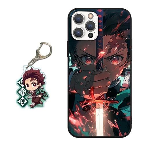 Handyhülle für iPhone 11 Pro MAX Hülle 6.5 Zoll, Anime Demon Slayer Kamado Tanjirou Mit Schlüsselbund Manga Muster Design Case Cartoons Schutzhülle TPU Silikon Funny Für Jungen Frau von LunarDrift