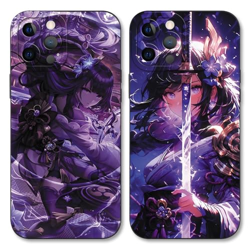LunarDrift 2 Stück Handyhülle für iPhone 11 Hülle 6.1 Zoll, Anime Spiel Genshin Impact Radian Shogun Manga Anime Ästhetik mit Motiv Designs Case Schutzhülle Stoßfest TPU Weich Ultra Dünn Cover von LunarDrift