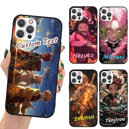 LunarDrift Personalisierte Handyhülle für Xiaomi Redmi Note 8 2021 Hülle 6.3'', Anime Kamado Tanjirou Nezuko Zenitsu Inosuke Giyuu Shinobu Manga Muster Optionale Text Custom Schutzhülle TPU von LunarDrift