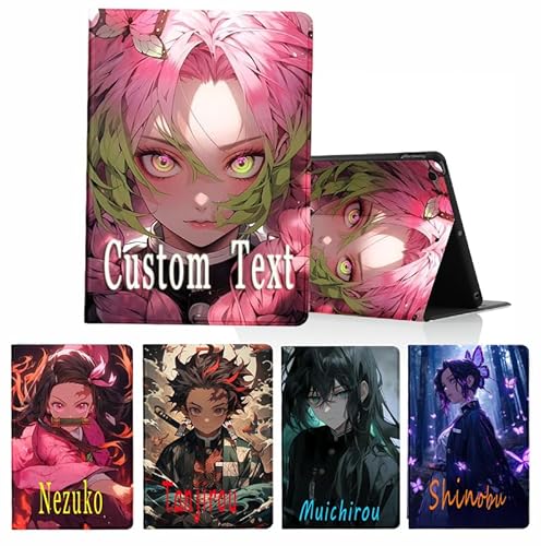 Personalisierte Tablet Hülle für Apple iPad (2022) 10.9'' Hülle, Anime Demon Slayer Kimetsu No Yaiba Tanjirou Zenitsu Nezuko Mitsuri Manga Personalisiert SchutzHülle Text Individuelle Custom Case von LunarDrift