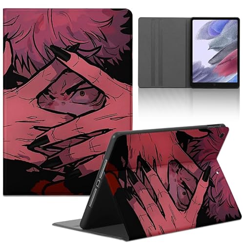 Tablet Hülle für Samsung Galaxy Tab A9+ (SM-X210/SM-X215/SM-X216) 11,0 Zoll, Anime Jujutsu Kaisen Yuji Itadori Junge Cover, Schutzhülle PU Leder Flip Multi-Winkel Verstellbar Ständer Tablet Folio von LunarDrift